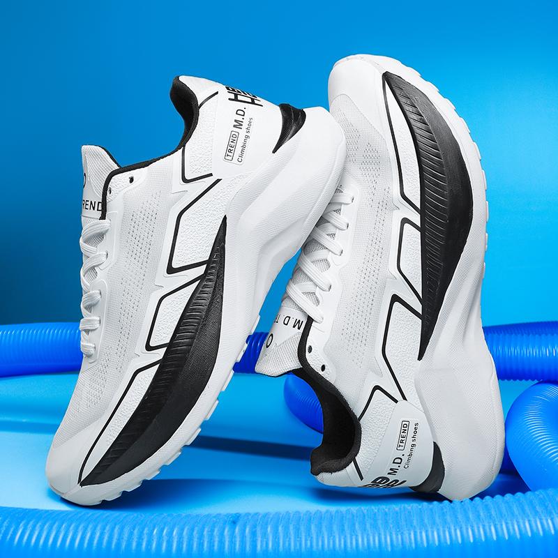 New Mens Running Shoes Stylish Breathable Leisure Athletic Shoes Outside Anti-Skid Shock Absorption Plush Comfort Walking Footwear