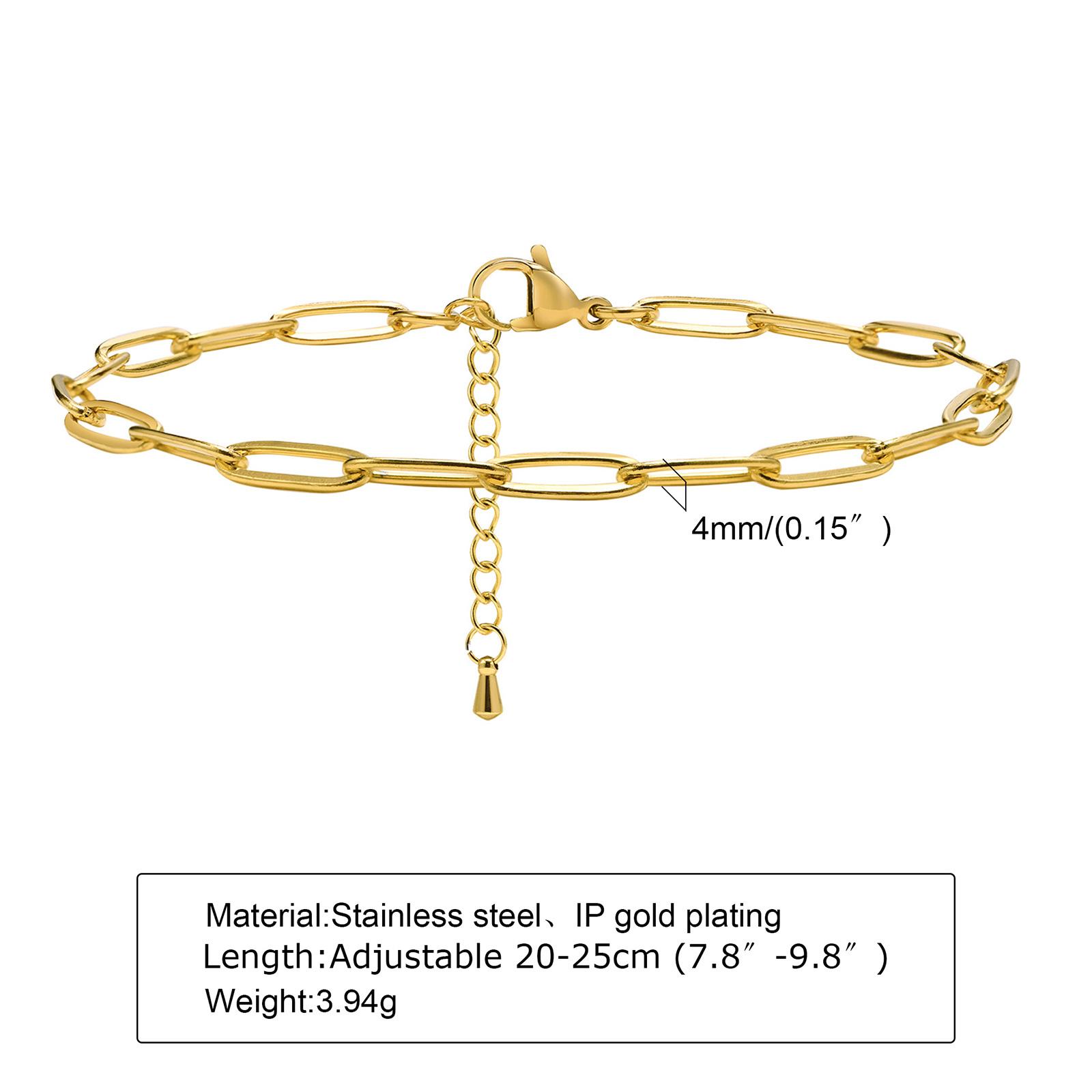 Gold Plated Layered Anklet Bracelet for Women, Waterproof Paperclip Figaro Cuban Link Foot Chain Beach Stackable Anklets