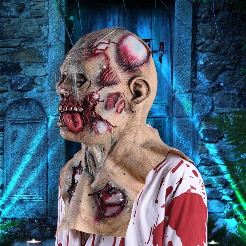 Full Head Eyeball Face Cover Headgear Supplies Party  Cosplay Costumes Dress Up Scary Spooky Eyeball Mask