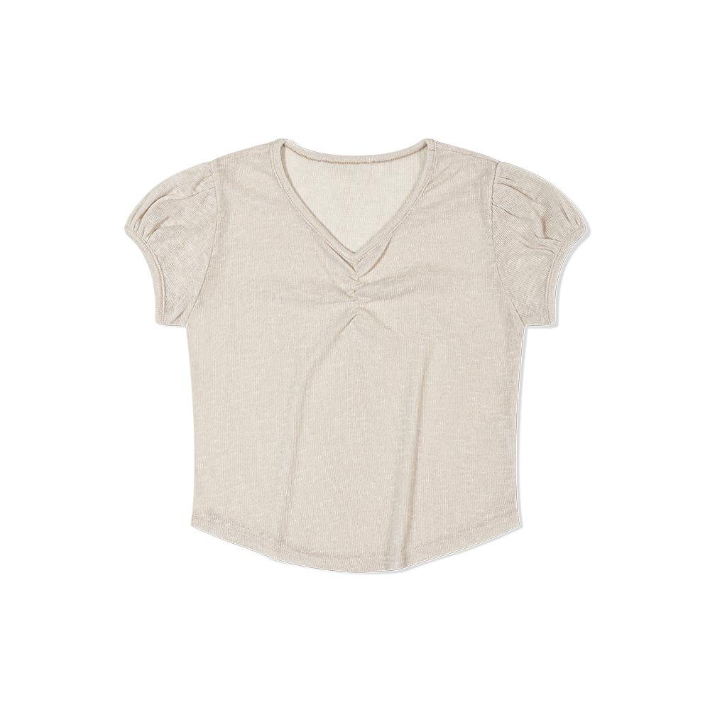 MOAA V-Neck Knit Top (Beige)
