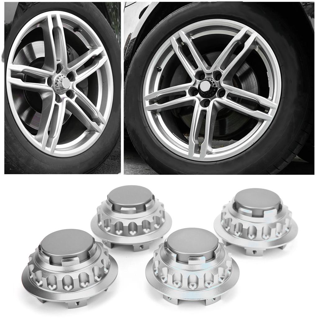 4pcs 3in Wheel Center Hub Caps Aluminum Alloy Covers 7PP601149A Replacement AccessoryTitanium Color
