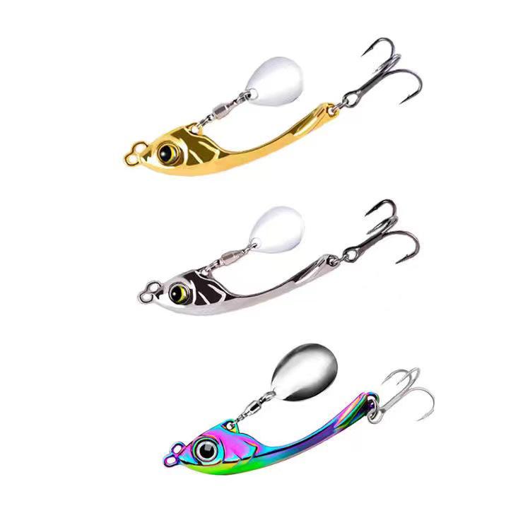 Xuanyue Vib Metall Pailletten Köder: Rotierender, Weitwurf-Köder mit bionischer Vibration zum Bassangeln.