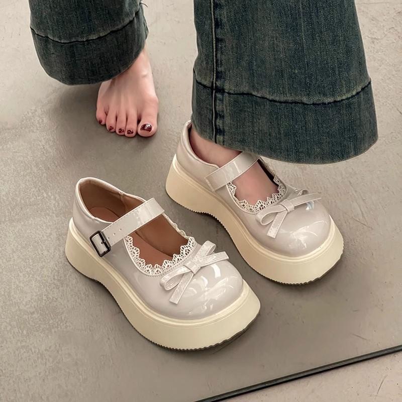 Retro Round Head Women's Loafers Spring and Summer New Platform Mary Jane Single Shoes Japanese Jk Lolita Small Leather Shoes