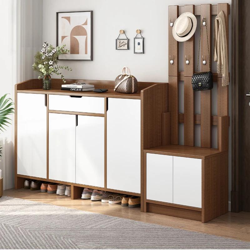 Multi Layer Simple Wooden Shoe Rack Vertical Storage Organizer Cabinet Hallway Shoe Rack Minimalist  Furniture