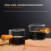 Espresso Extraction Measuring Cup with Scale, Coffee Liquid Ounce Cup, Glass Measuring Cup, Small Milk Cup with Wooden Handle