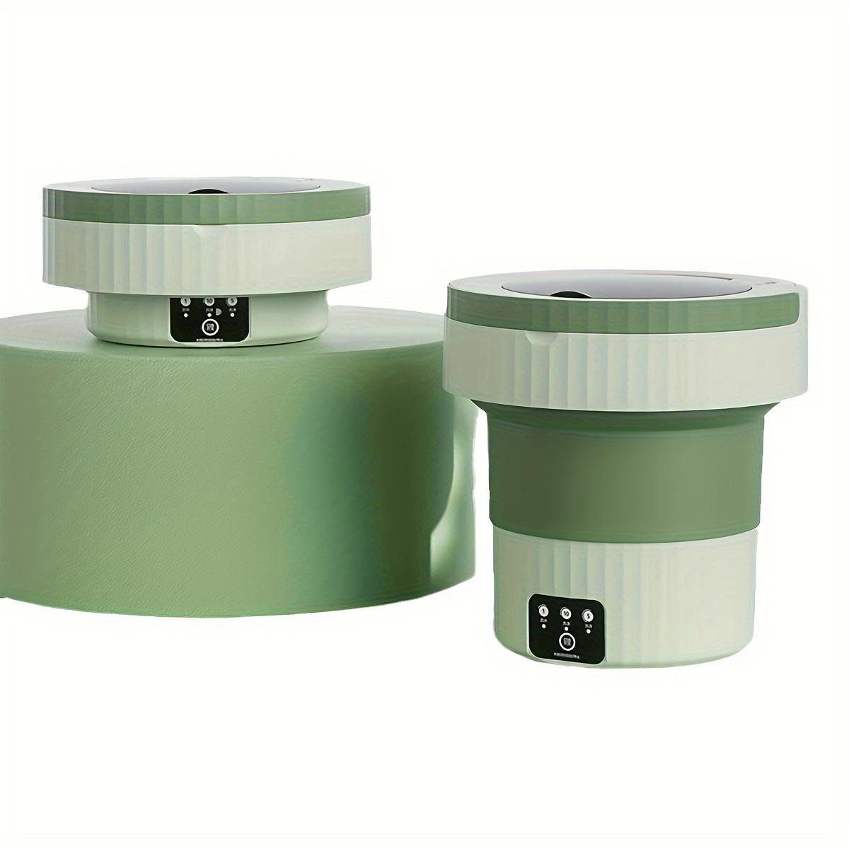 

1 шт. Портативная складная стиральная машина со складным ведром, подходит для квартир, прачечных, кемпингов, автофургонов, путешествий, зелёный