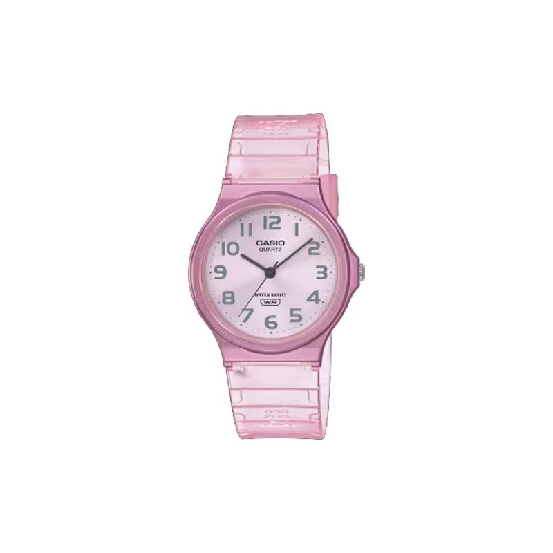 

Casio quartz movement resin strap Japanese and Korean watch women s watch pink dial MQ-24S-4B рожевий