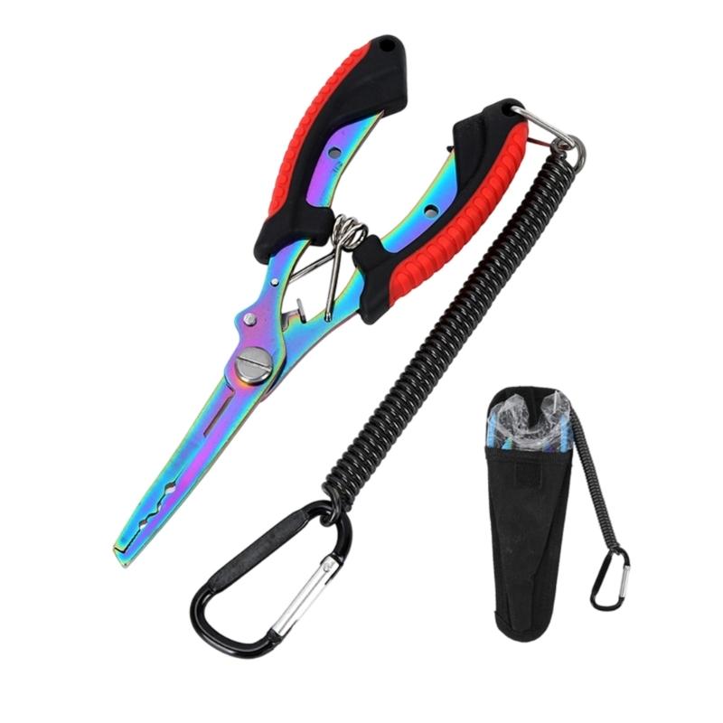 Fishing Hook Remover Fishing Line Cutter Multifunctional Fishing Lip Plier Fish Grip Grabber Fishing Fish Mouth Clamps красный