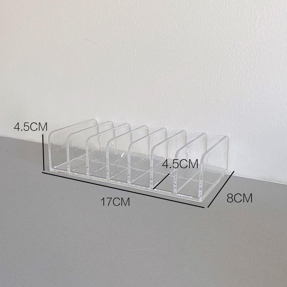 Quality Plastic 7-Slot Cosmetic Organizer Transparent Multi-Functional Table Sorting Box Makeup Holder Office