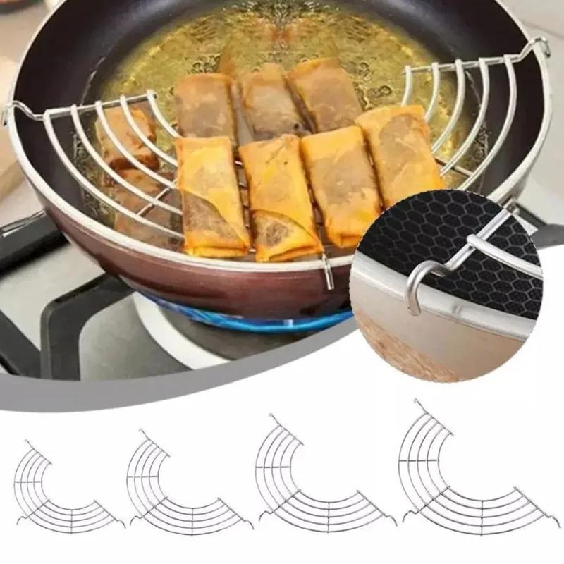 Stainless Steel Mesh Frying Basket with BBQ Tongs Set Oil Drainage Rack Perfect for Deep Frying and Grilling Safe Kitchen Tool