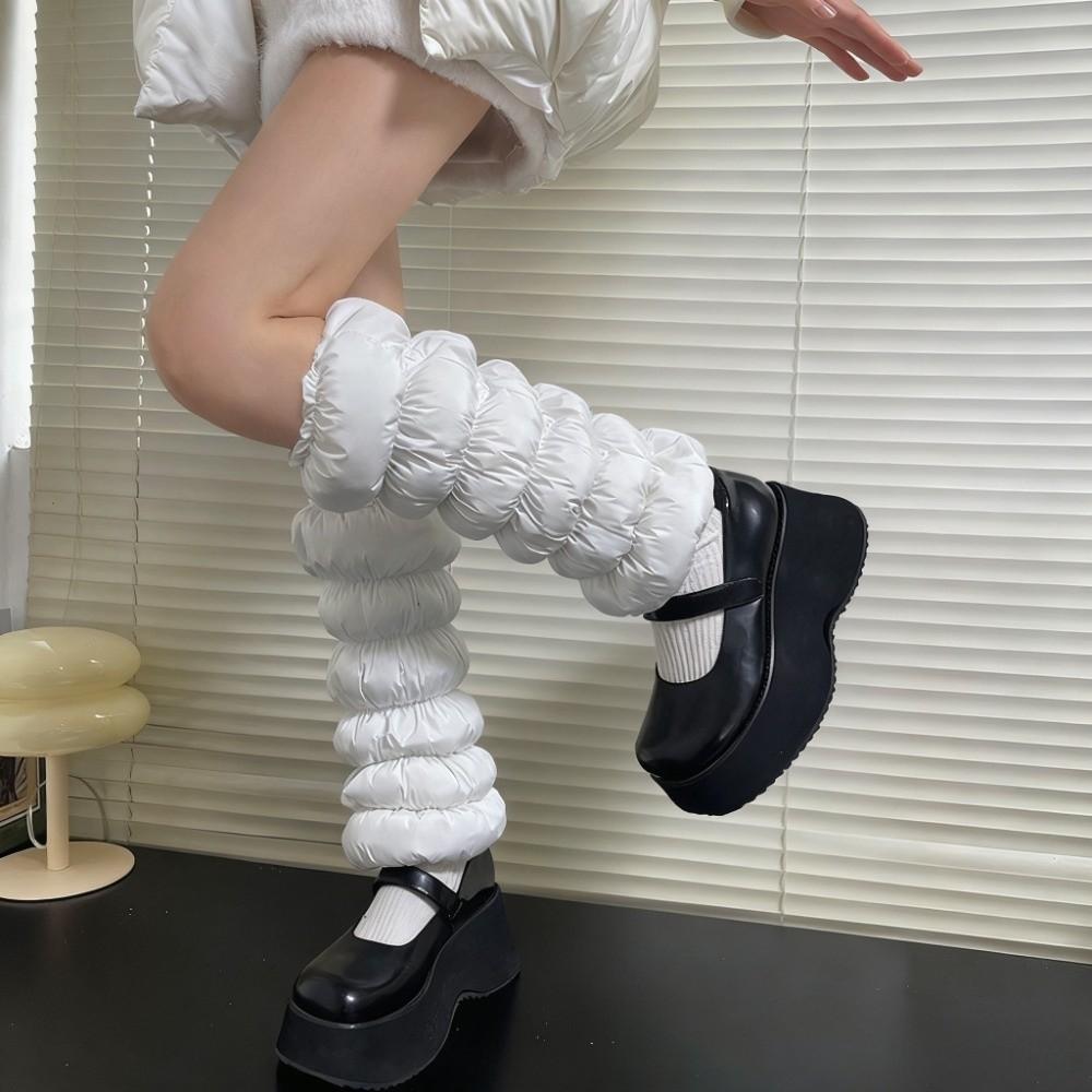 Thickened Loose Socks Foot Cover Mid-calf Boots Cover Lolita Down Cotton Leg Warmers  Women