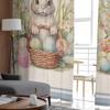 Ovos de Páscoa Coelho Flores Cortinas Transparentes Para Sala de Estar Cozinha Cortinas de Janela Quarto Tule Voile Cortinas