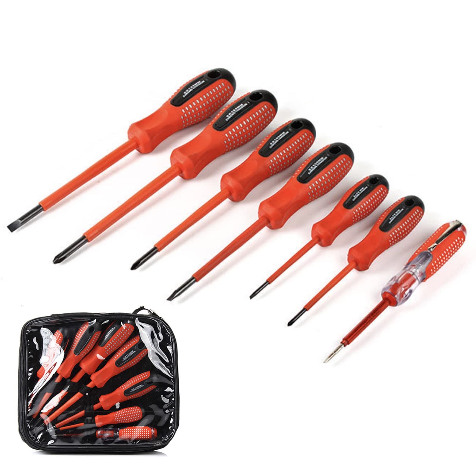 

Набор отверток с магнитом, набор изолированных отверток с сумкой для хранения 7 шт. [Chandini]