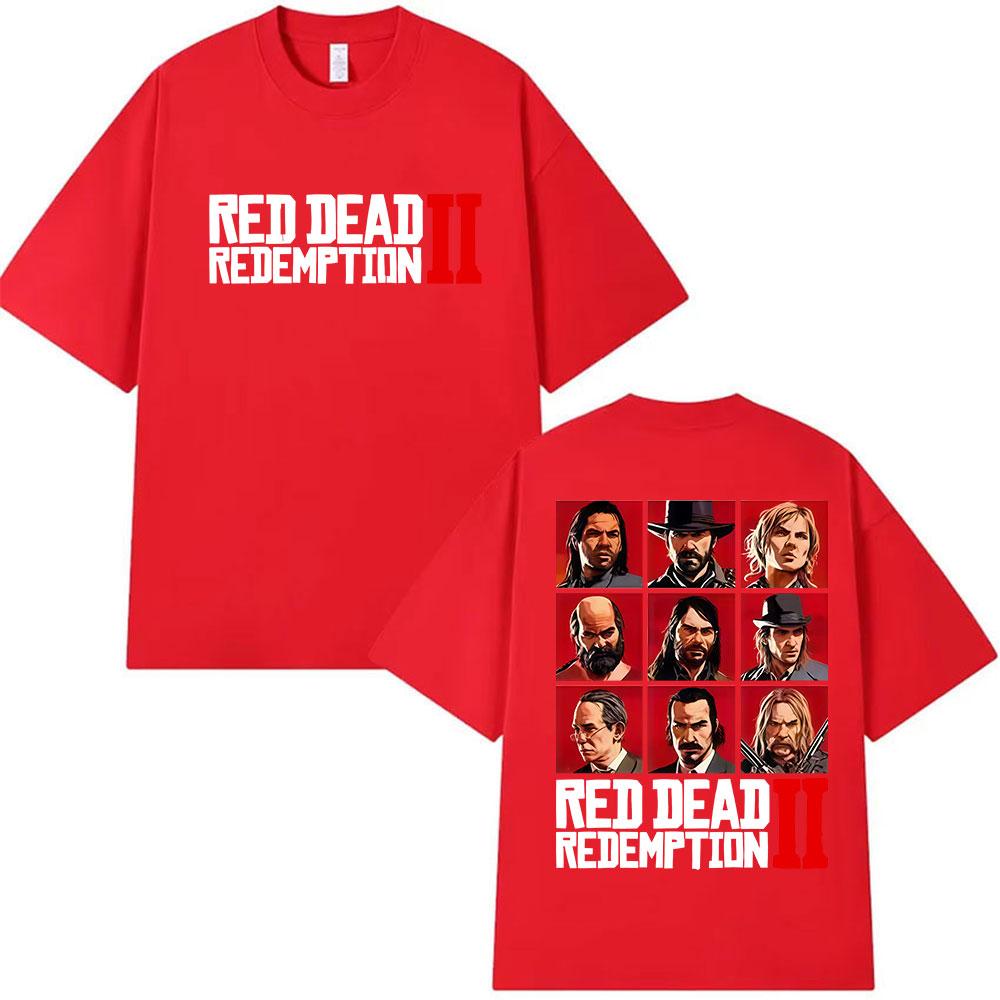 Classic Retro Red Dead Redemption 2 Game Player Graphic T Shirts Men Women Vintage Summer Oversized Cotton TShirt Streetwear