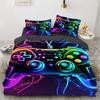 Game King Queen Duvet Cover 3D Black Game Handle Bedding Set For Kids Teens Boys Man Gamer Bedroom Decor Quilt Cover Pillowcase