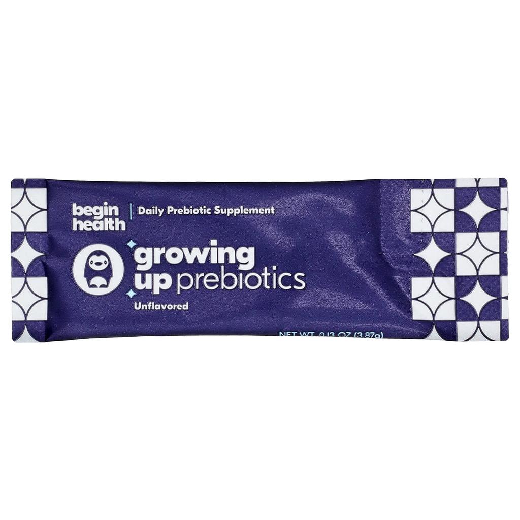 Begin Health, Children's, Growth Prebiotic, Ages 1+, Unflavored, 28 Packets, 3.87g (0.13oz) Each