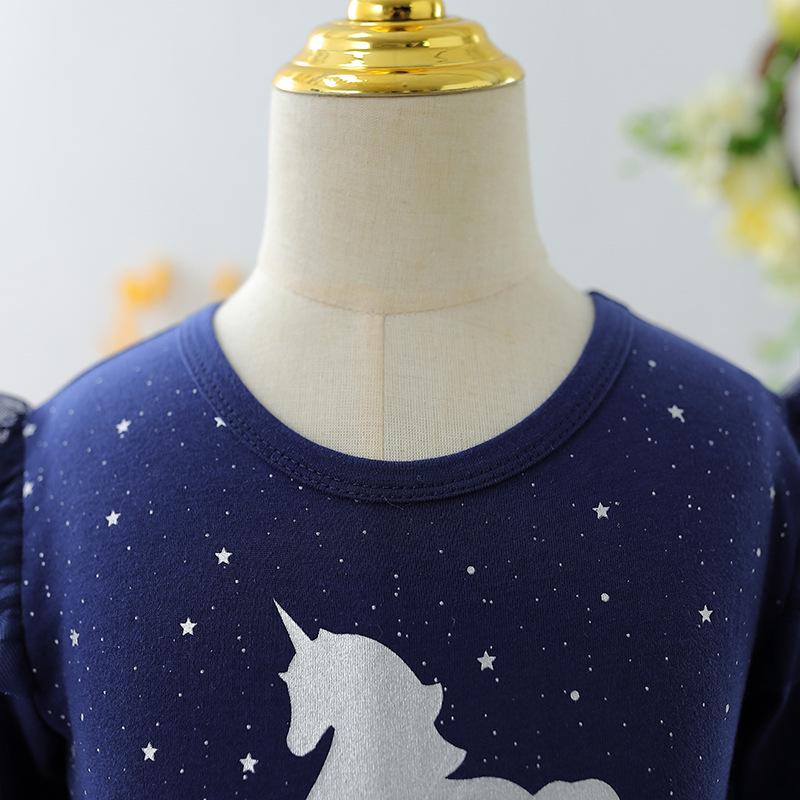 Girls' Long-Sleeve Cotton Princess Dress – Fashionable Autumn/Winter Style for Kids