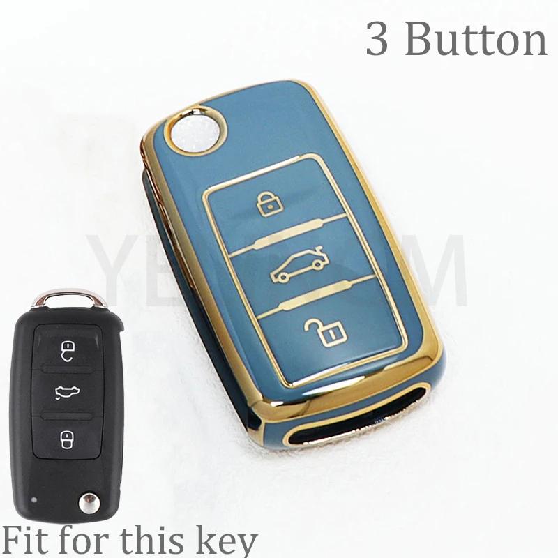 2/3 Buttons Tpu Car Key Case For Vw Volkswagen Mk4 Bora Golf 4 5 6 Jetta Passat Polo Bora Touran Skoda Seat Tpu Cover Shell Fob