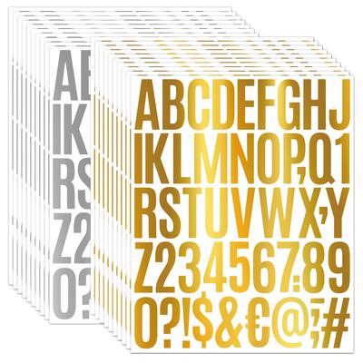 2-inch Alphanumeric Sticker Rainbow Gold Creative Gift Holiday Party DIY Decorative Waterproof Hot Gold Letter Sticker