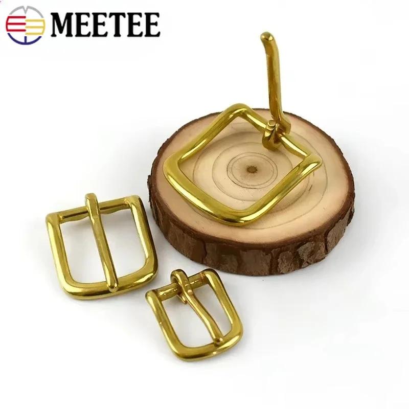 Meetee 2/5 Pezzi 13-38mm Fibbie per Cintura in Ottone Massiccio Spilla Regolabile per Collare per Animali Fibbia di Ricambio per Cinturino di Borsa Accessori Hardware