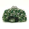 Rhinestone Women Evening Clutch Bag Diamond Chain Girls Wedding Bridal Prom Crystals Dinner Party Purse 11 Colors White/Green