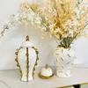 Gold White Storage Pottery Jar  General Can Storage Tank Ginger Jar Flower Vase Ceramic Ornament Home Decoration Accessories