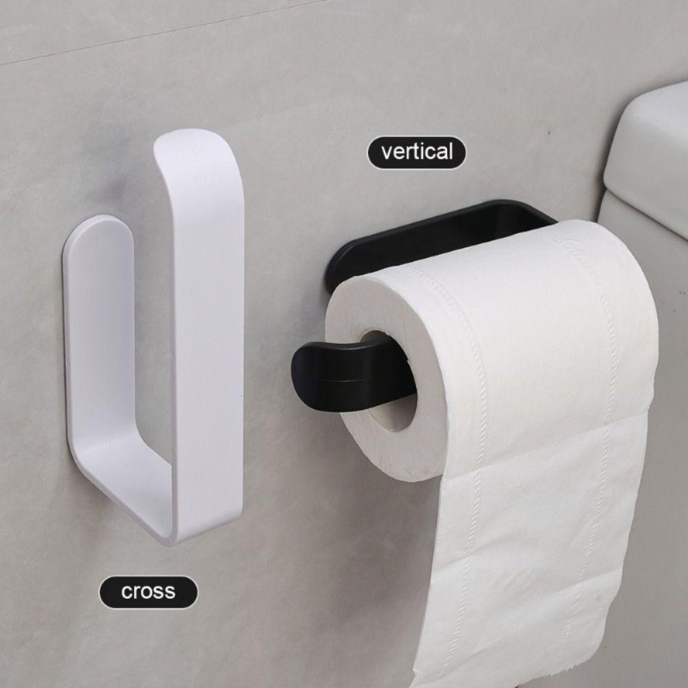 Wall Mounted Tissue Organizing Shelf Self-Adhesive Kitchen Storage Rack Toilet Paper Holder