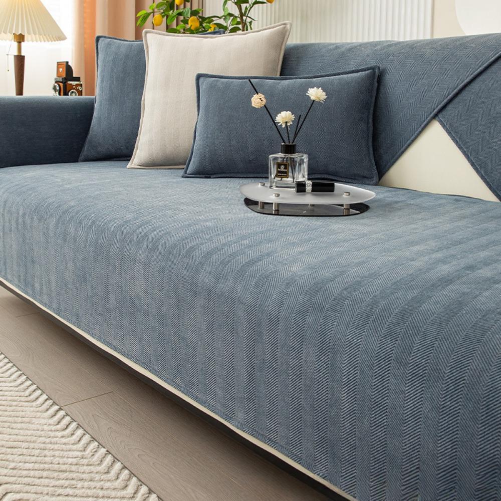 Chenille Sofa Cushion Cover Slip Proof Universal Fit All Season Stretchable Sofa Protector