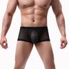 Mens Boxer Sexy See Through Lingerie Underwear Men Lace Mesh Boxershorts Underpants Man Solid Boxers Hombre Shorts Men's Panties