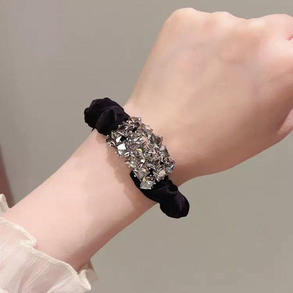 Korean Style Crystal Hair Rope Sparkling Hair Loops Elastic Hair Ties  Tie-Up Hair Accessories