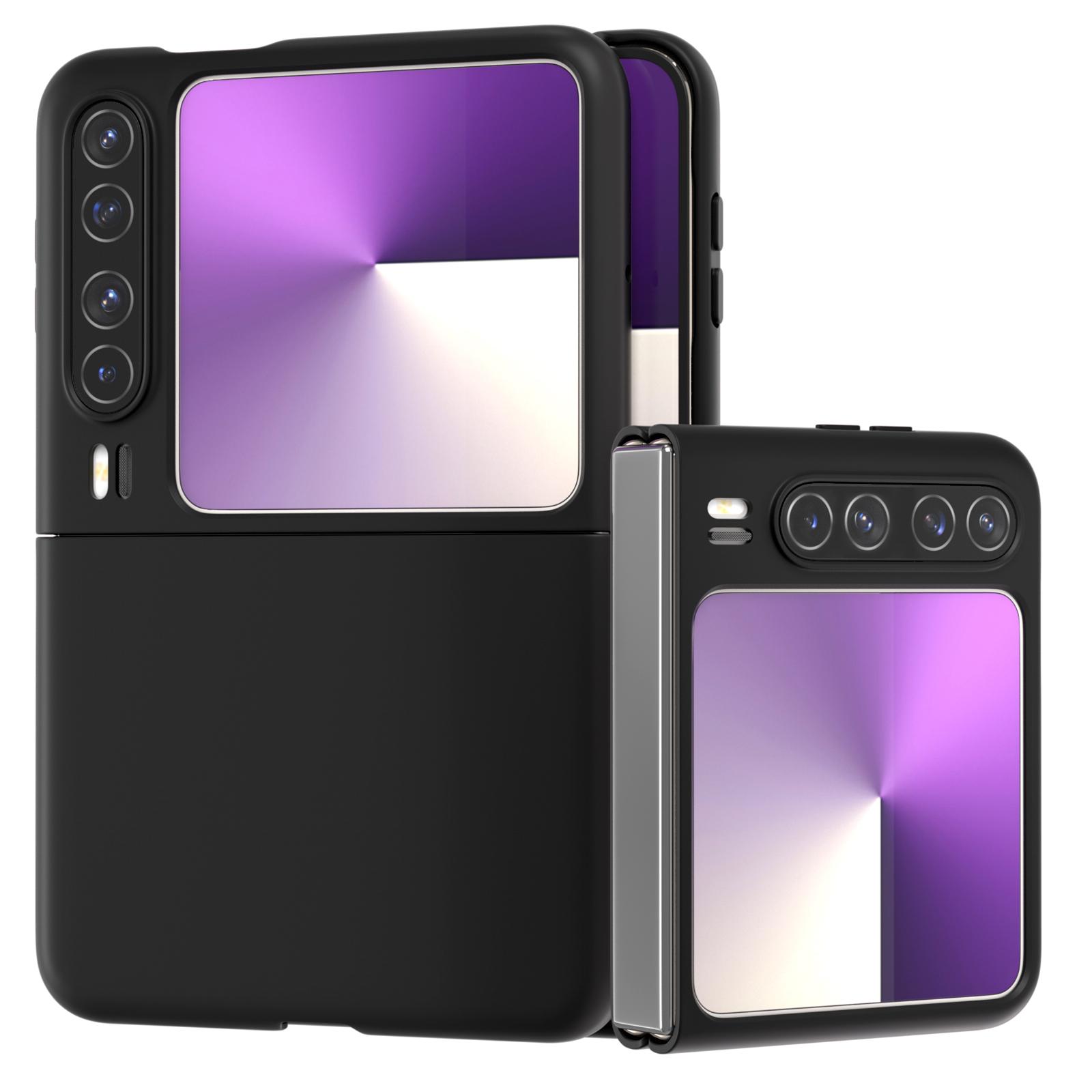 

Для Huawei Pura X Чехол Текстура, приятная на ощупь Жесткий ПК Чехол для складного телефона Black