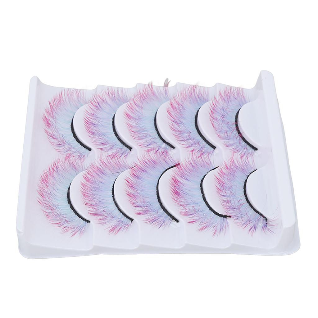 5pcs Colorful Eyelashes Dramatic Gradient Color False Eyelashes   3D  Ing Fake Eyelashes