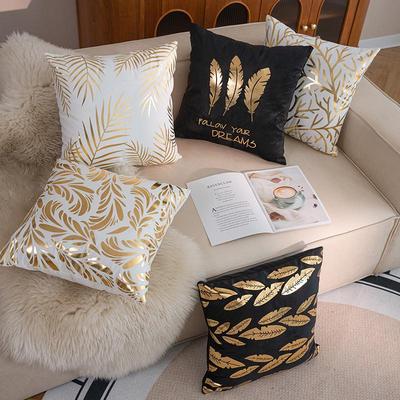 Heißes Gold Kissenbezug Kurzplüsch Goldblatt Sofa Kissenbezug Wohnzimmer Kissenbezug