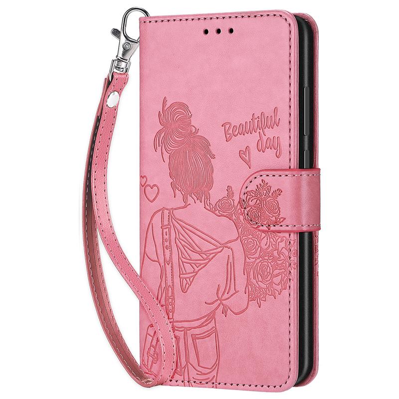 Für Redmi 13C 14C 12C Note 14 13 iPhone 16 15 14 Honor X6a X6b Moto G30 G04 G05 Schmetterling geprägte Lederkartenfächer Flip Wallet Kickstand Handyhülle