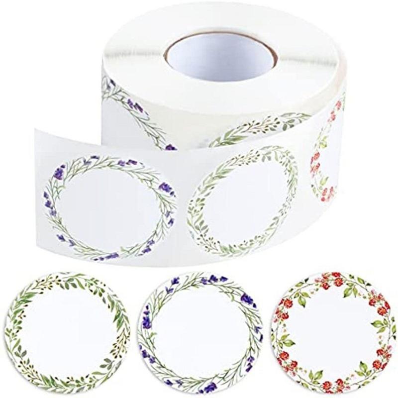 

500x/Roll Jar Labels Self-Adhesive Labels Round Stickers Writeable Labels Stickers Baking Labels for Crafts Gift Bag