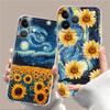 Van Gogh Starry Sunflowers Soft Phone Cover Case for iPhone 17 Pro Max XR XS Max 15 13 Pro 11 7 8 Air 12 Mini 14 Plus 16