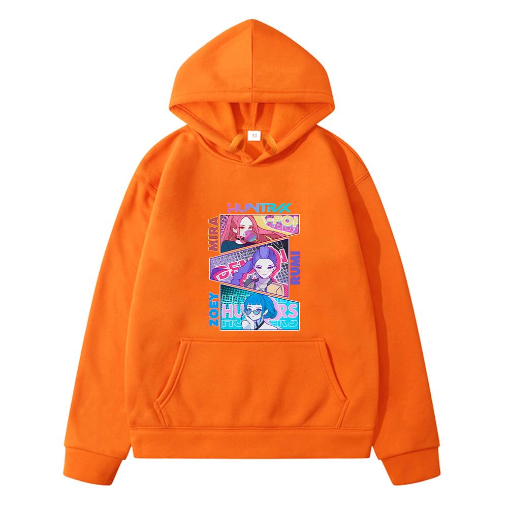 kpop demon hunters print Autumn hoodies Fleece sweatshirt y2k sudadera Jacket Cartoon pullover anime hoodie kids clothes girls