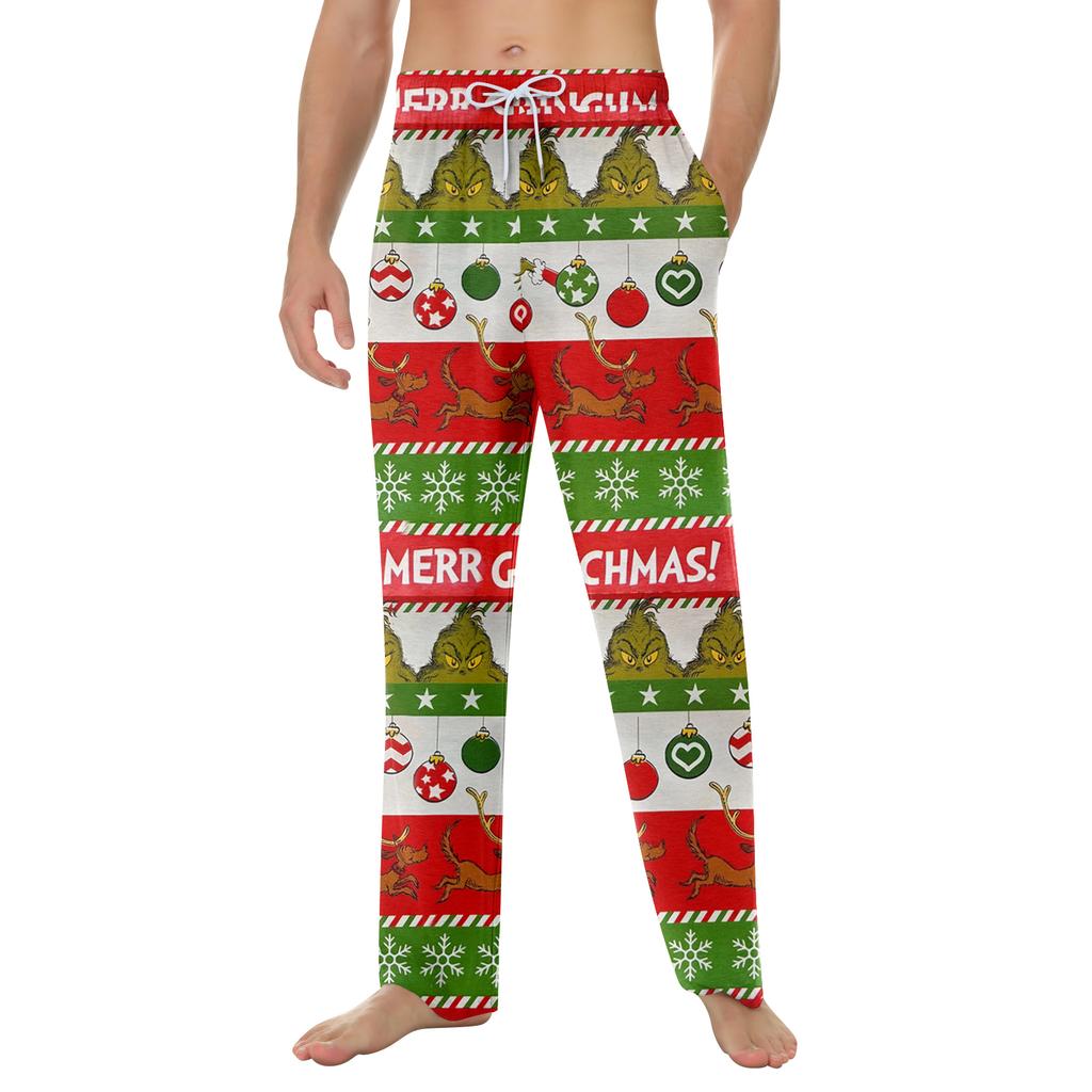 Pánské domácí měkké pyžamové kalhoty se stahovací šňůrkou s kapsami Sportovní kalhoty pro volný čas