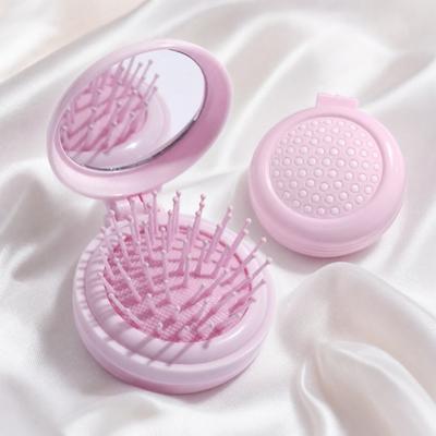 1/2Pcs Mini Air Cushion Brush with Mirror Folding Round Mirror Scalp Massage Brush