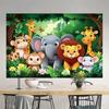 2D Plane 1 Piece of Jungle-themed Wall Mural Suitable for Birthday Celebration Events and Home Decoration