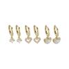 Ear Buckle Three Pairs of Heart Pearl Earrings Delicate Shine Zircon Cute Earrings Female Buckle Fashion Jewelry Women Party Gift Accessories