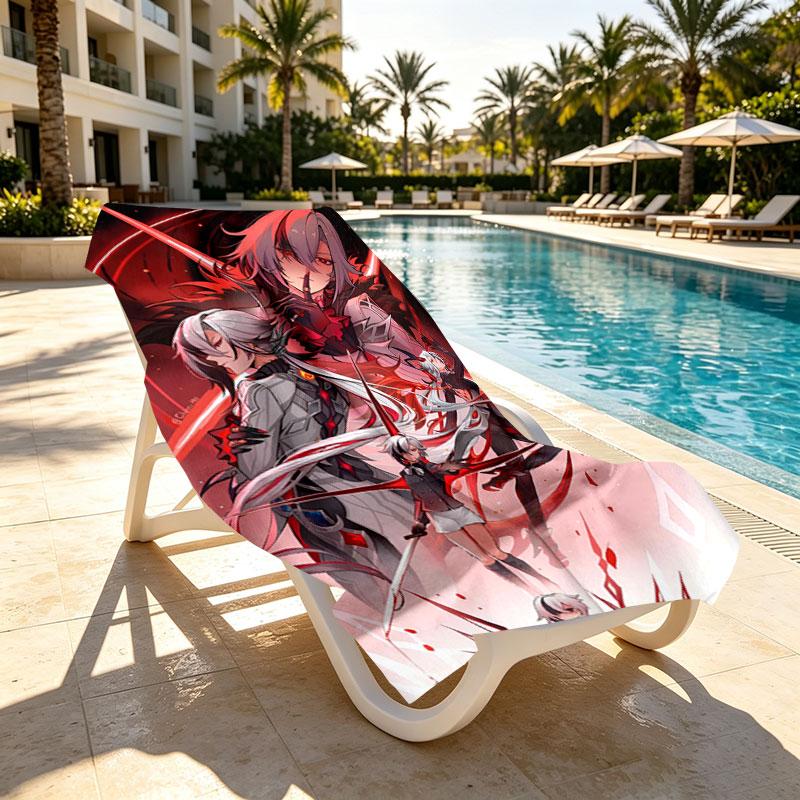 Genshin Impact Print Beach Towel Design, Soft, Lightweight. for Home Bathroom, Spa, Pool, Yoga, Surfing, Camping, Gift for Family, Friend
