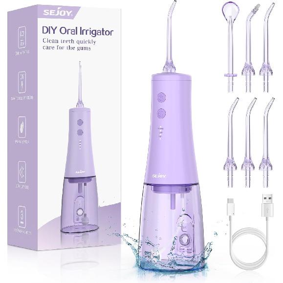 350mL/12oz Water Flosser with 3 Modes 6 Jet Tips,Dental Oral Irrigator USB Rechargeable Cordless Water Dental Picks for Teeth Cleaning,IPX7
