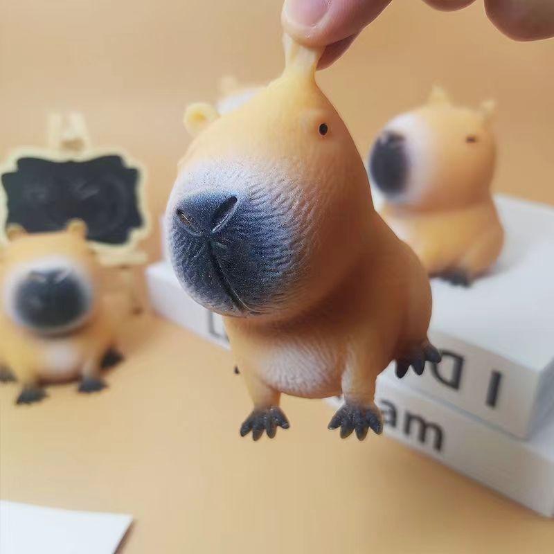 Capybara Relax Squeeze Toy TPR Novelty Cartoon Animal Anti Stress Relief Funny Creative Fidget Decompression Pinch Toy for Kid