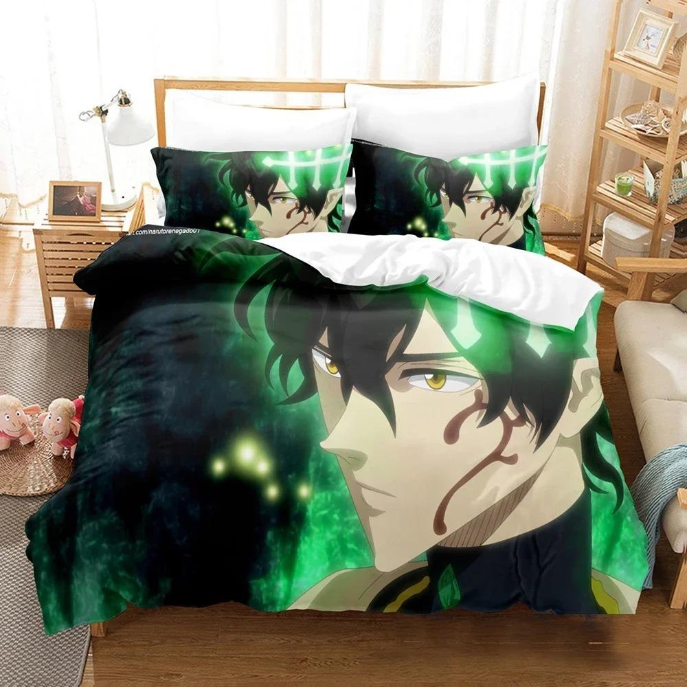 Classic Modern Double Twin Full Queen King Quilt New 3D Printed Black Clover Anime Asta Adult Kids Bedclothes