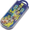 Splatoon 3 Trio Set: Chopsticks, Spoon, Fork, Bento Chopstick Case, Slide-out Chopsticks, Made in Japan, Dishwasher Safe, Antibacterial, Splatoon Set