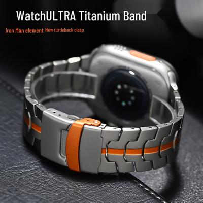 Cinturino in Metallo Solido Iron Man per Apple Watch Ultra: Titanio Puro e Acciaio Inossidabile