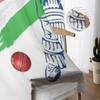 Abstract Cricket Player Hi The Ball Design By Brush Stroke Vector Tulle Sheer Curtains for Living Room Voile Organza Curtain