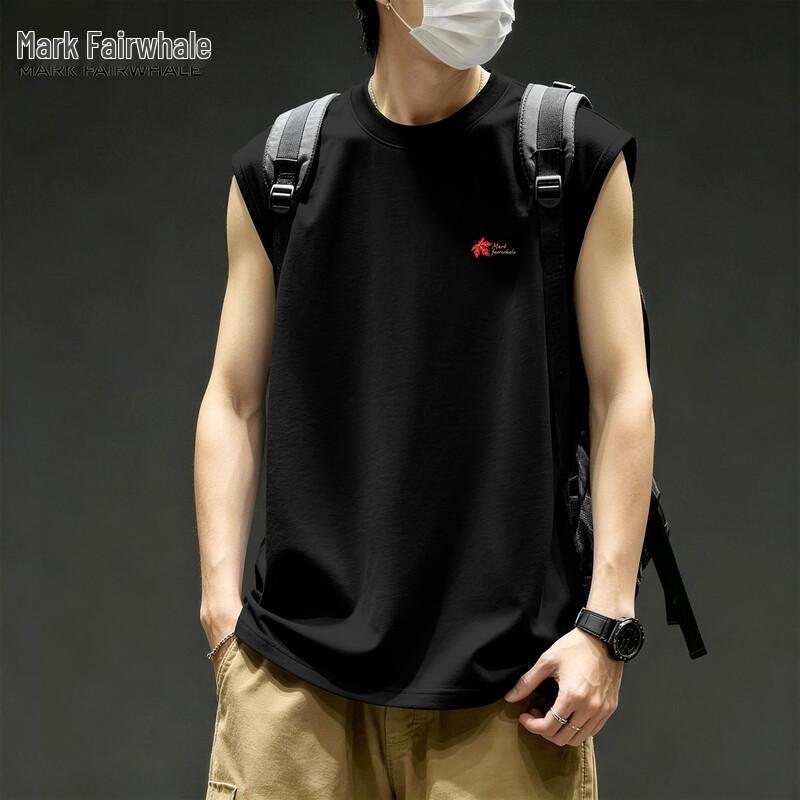 Mark Fairwhale Men s American Style Loose Fit Cotton Vest L чёрный