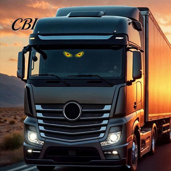 Energy Saving Car Decorations LED Warning Light with Animated Devil Eyes Shape, Solar Powered/Type-C Eye Led Accessories Charging Windshield
